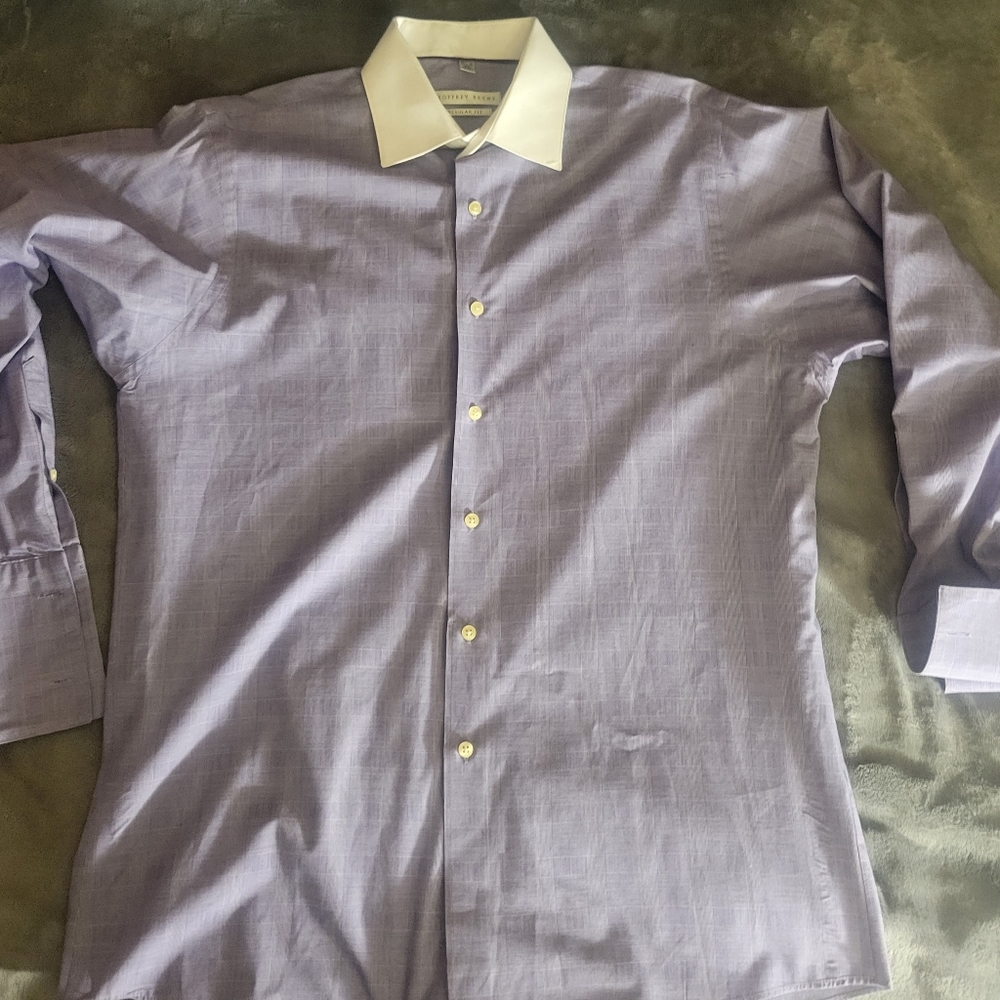 Geoffrey Beene Purple/White Button Up Dress Shirt*SIZE 32/33 Regular Fit